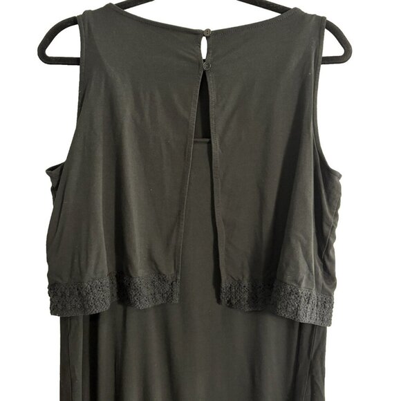 J JILL Wearever Women Sleeveless Pullover Knit Midi Dress Sz M Black Casual 13-8 - Picture 4 of 11